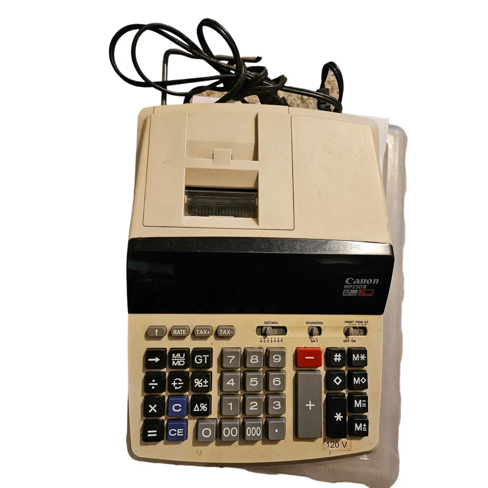 Canon MP25DIII 12 Digit 2 Color Electric Calculator Adding Machine Works